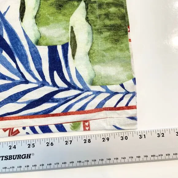 Nwot RACHEL ZOE Pants Women M Linen Tropical-Art Beaded-Tassels Multi Wide-Leg - Picture 11 of 12